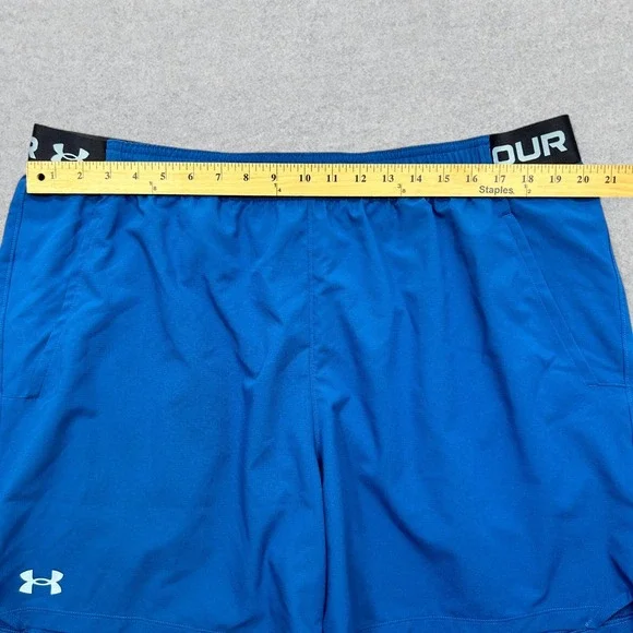 NEW Under Armour Shorts Men's 2XL Blue UA Vanish 6" Stretch Gym Training Running - Picture 11 of 13